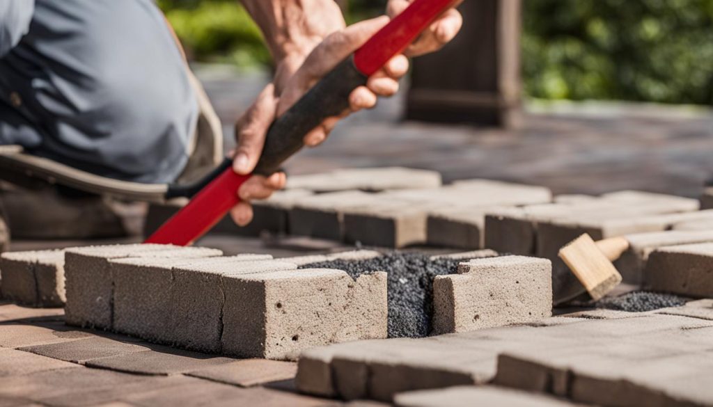 repairing damaged pavers