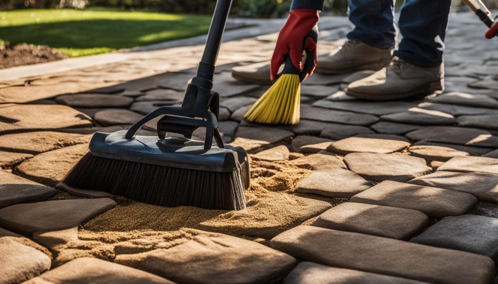 Interlocking stone stain removal