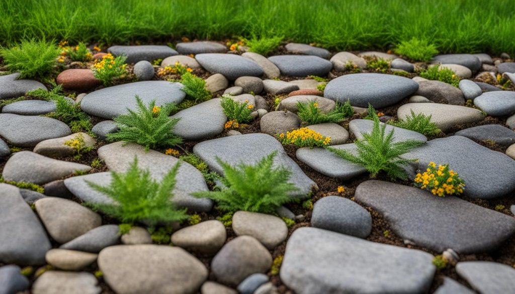 Interlocking stone weed control