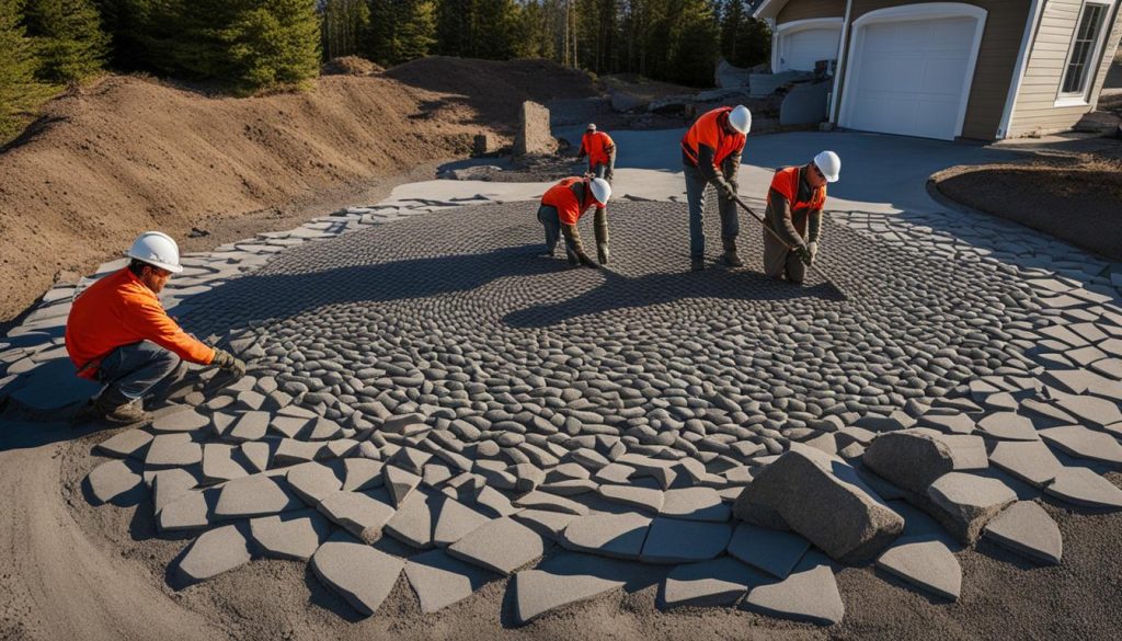 installing interlocking driveway